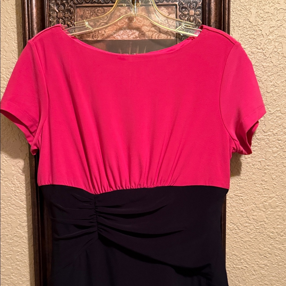 NWT Cato Vibrant Fushia & Black Midi Dress. Formal wear. Gorgeous dress.